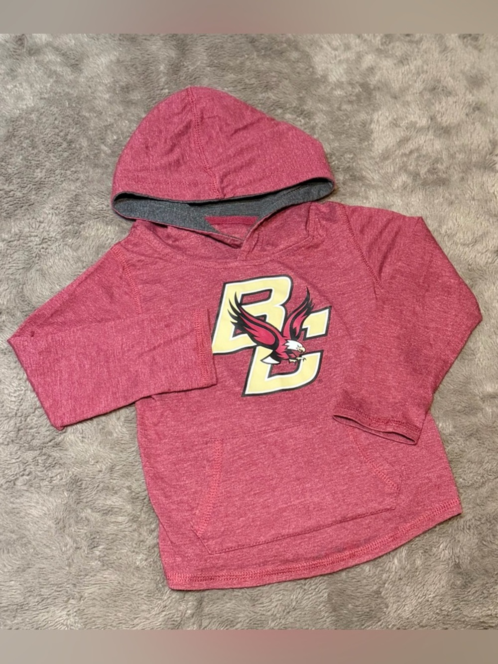 NWOT - Kids' Maroon Lightweight Boston College Hooded Sweatshirt, Size - 3T
